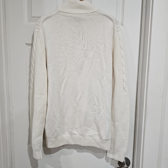 Reiss Rosso Cable Stitch Quarter Zip Sweater - Picture 3 of 8